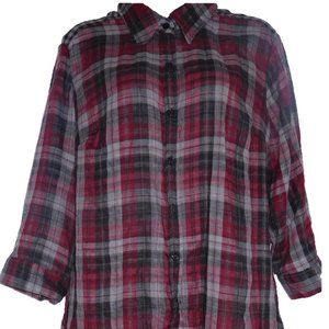 Metro Wear Plaid Cotton Tunic Shirt